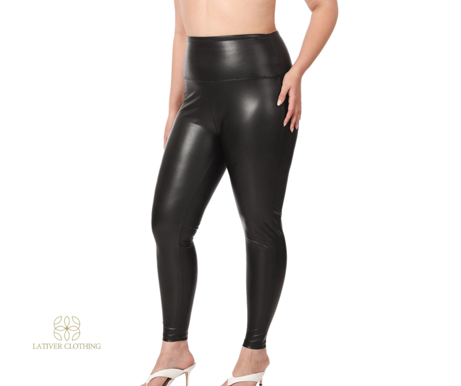 Lativer Plus Faux Leather Leggings