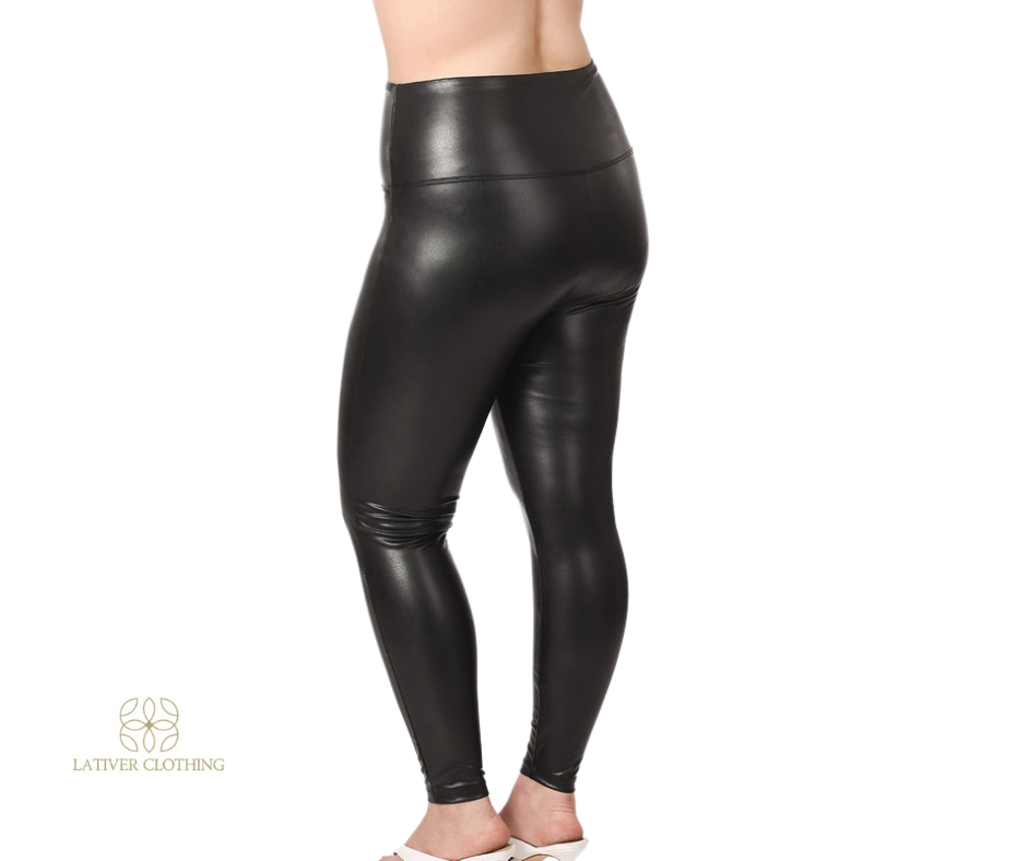 Lativer Plus Faux Leather Leggings